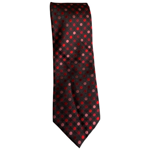 NWT Sean John Silk Tie Dots 100% Silk NEW with Tags Red Tie - Picture 3 of 7